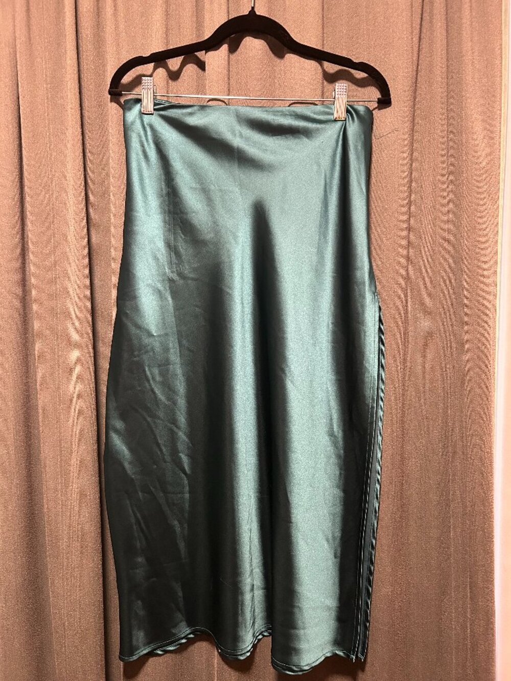 Green Silky Maxi Skirt